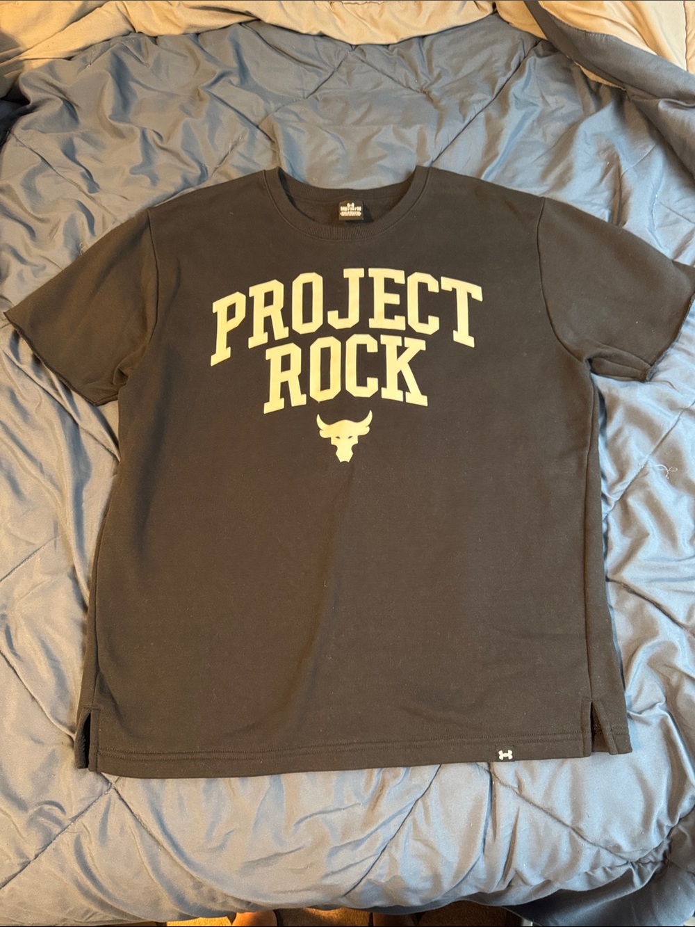 Under Armour Project Rock Black T‑Shirt with Cream Logo
